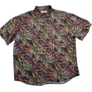 Vintage Patterned Silk Men's Shirt